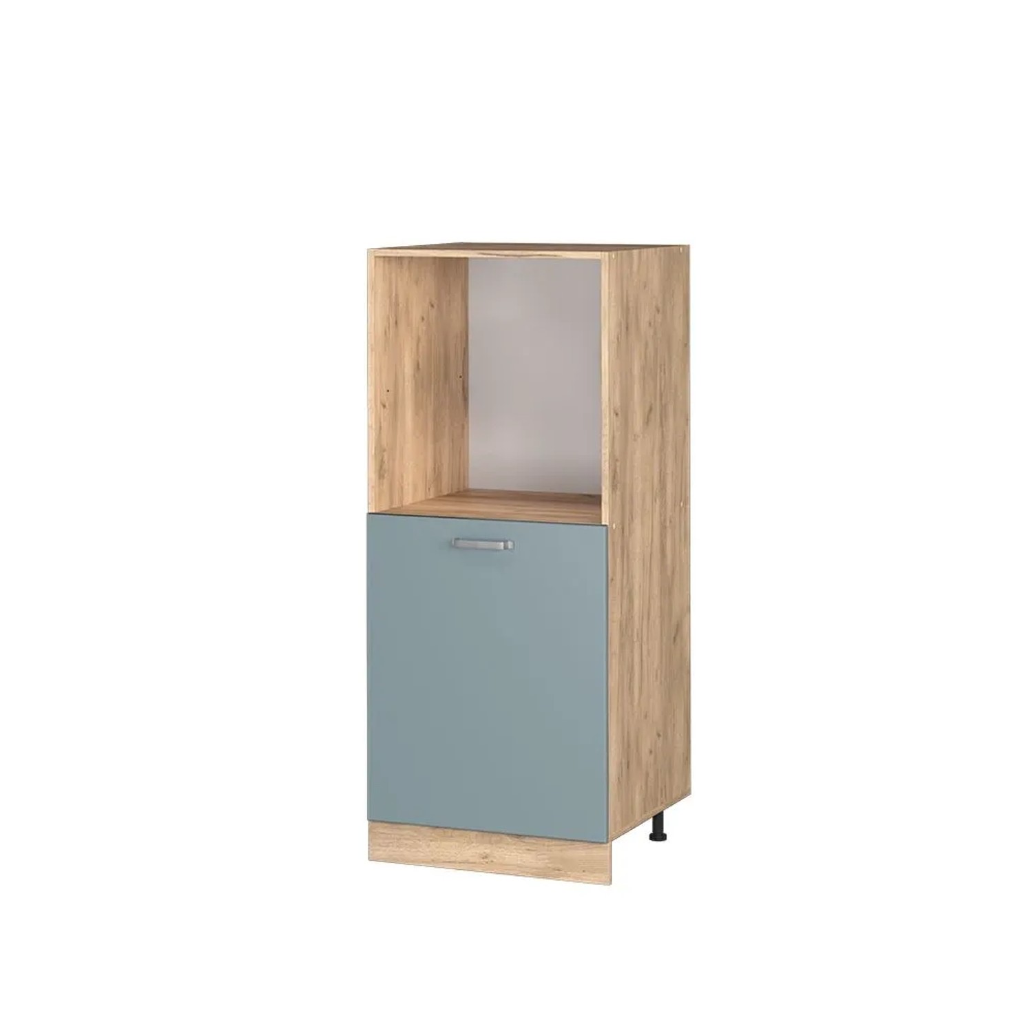 Vicco Herdumbauschrank R-Line Herdschrank Blau-Grau Goldkraft Eiche 60 cm