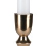 Goldener Kerzenhalter Blush Bordeaux aus Aluminium mit weißer Kerze, Höhe 28,5 cm.