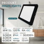 LUXULA LED Aufbauleuchte 18W IP44-Geschützt 1800lm Lichtfarbe Einstellbar CCT Deckenleuchte Eckig 226x35mm Badezimmerlampe Schwarz_2