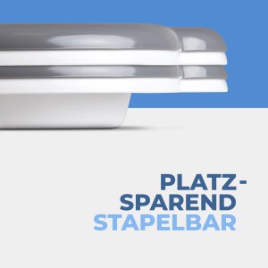 Gestapelte, weiße ProHome Serviertabletts (53x37x3 cm) aus der Kategorie Töpfe & Pfannen.