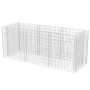 Leeres, silbernes vidaXL Gabionen-Hochbeet aus Stahl, 270x90x100 cm.