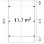Grundriss Palmako Carport Robert Natur: 315x372 cm, 11,7 m² Fläche. Ideal für PKW-Schutz.