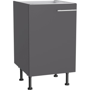 Optifit Spülenunterschrank Ingvar420, 50cm, Anthrazit Matt mit Tür und Griff.