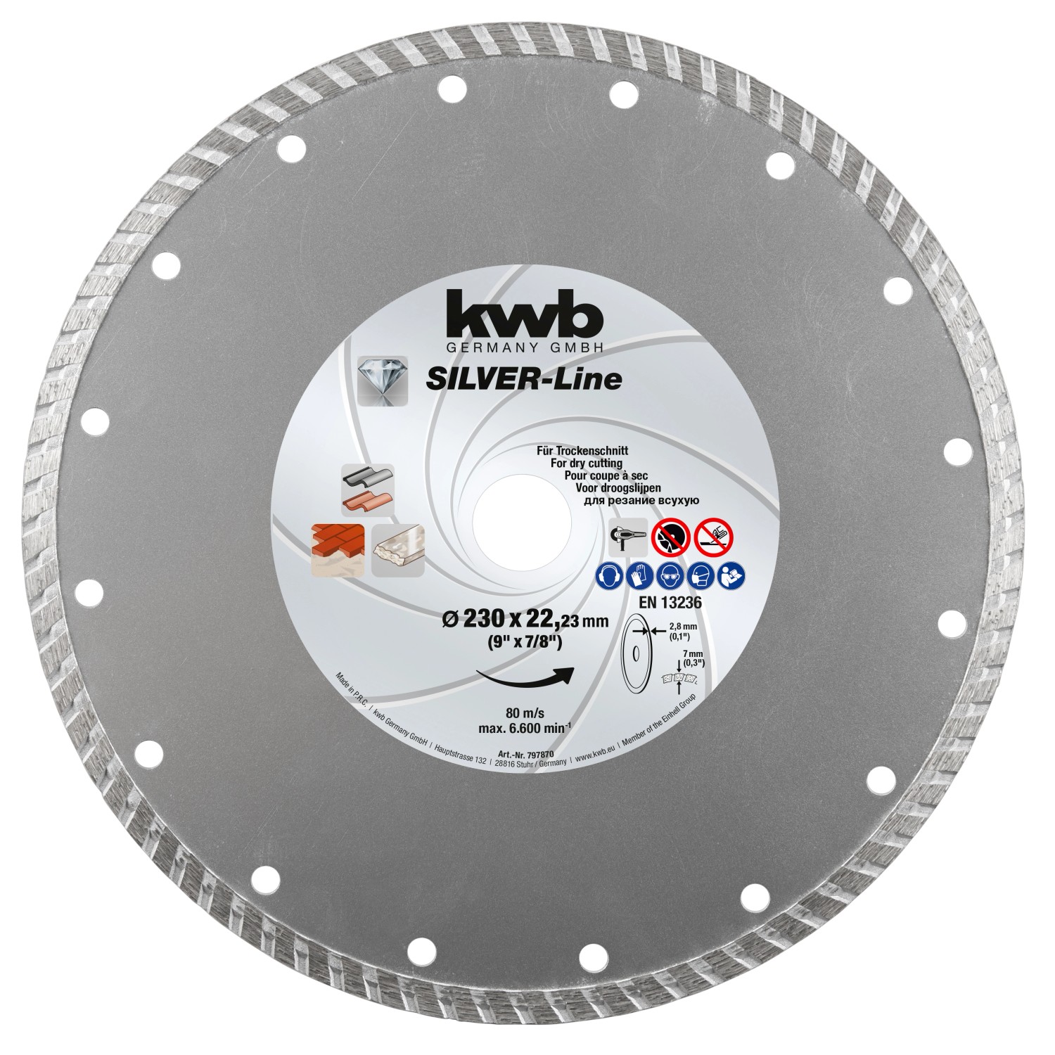 kwb Diamant-Trennscheibe Silver-Line 230 mm x 22 mm