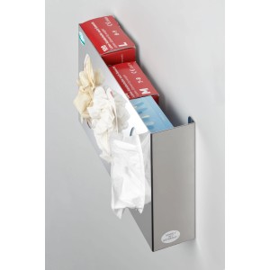 PROREGAL Robuster Wandspender Für Handschuhe 3 Fach HxBxT 25 x 38 x 8 cm Edelstahl Silber
