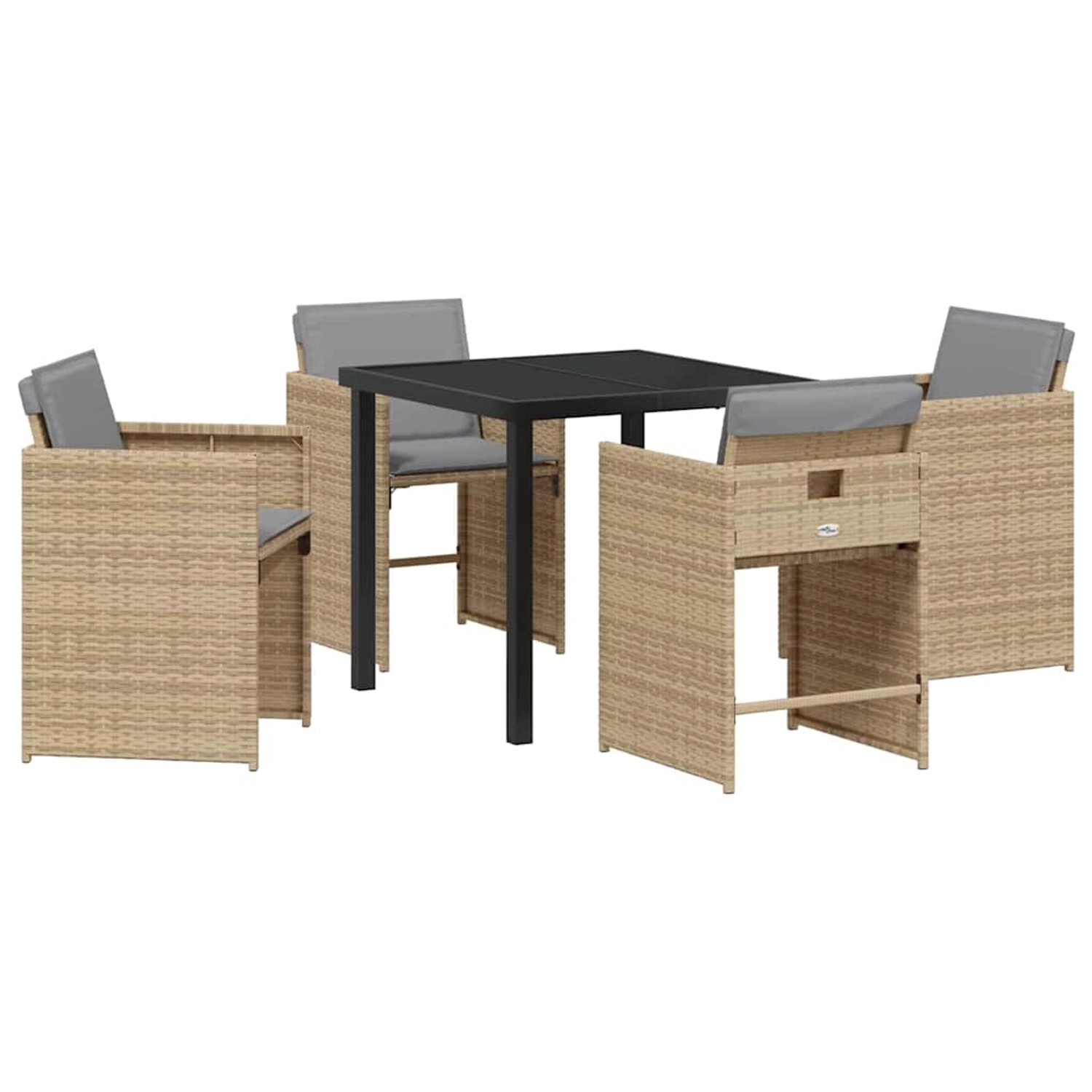 vidaXL Garten Essgruppe 5-Tlg Beige Poly Rattan 3380709 günstig online kaufen