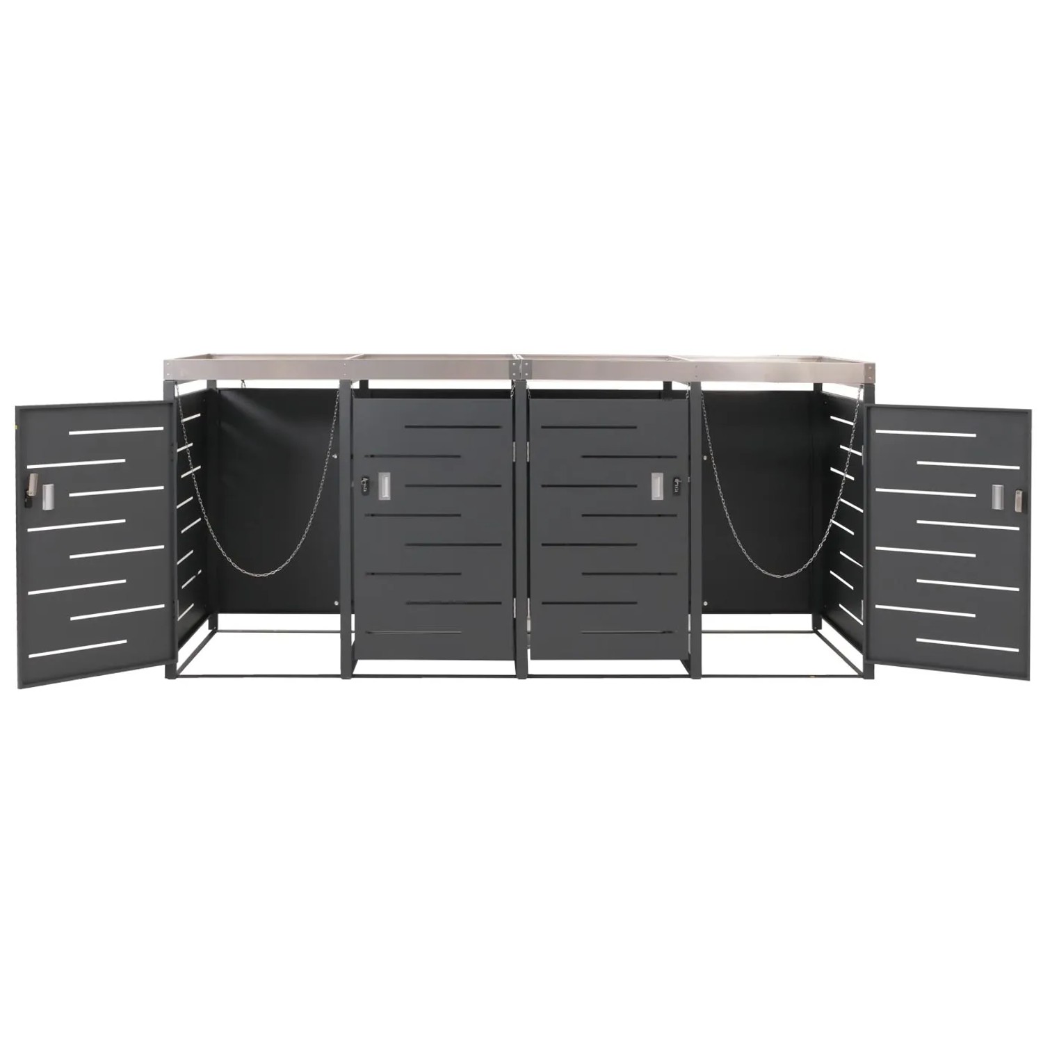 PROREGAL Mülltonnenbox 4er 125x264x84cm 80-240 Liter_5