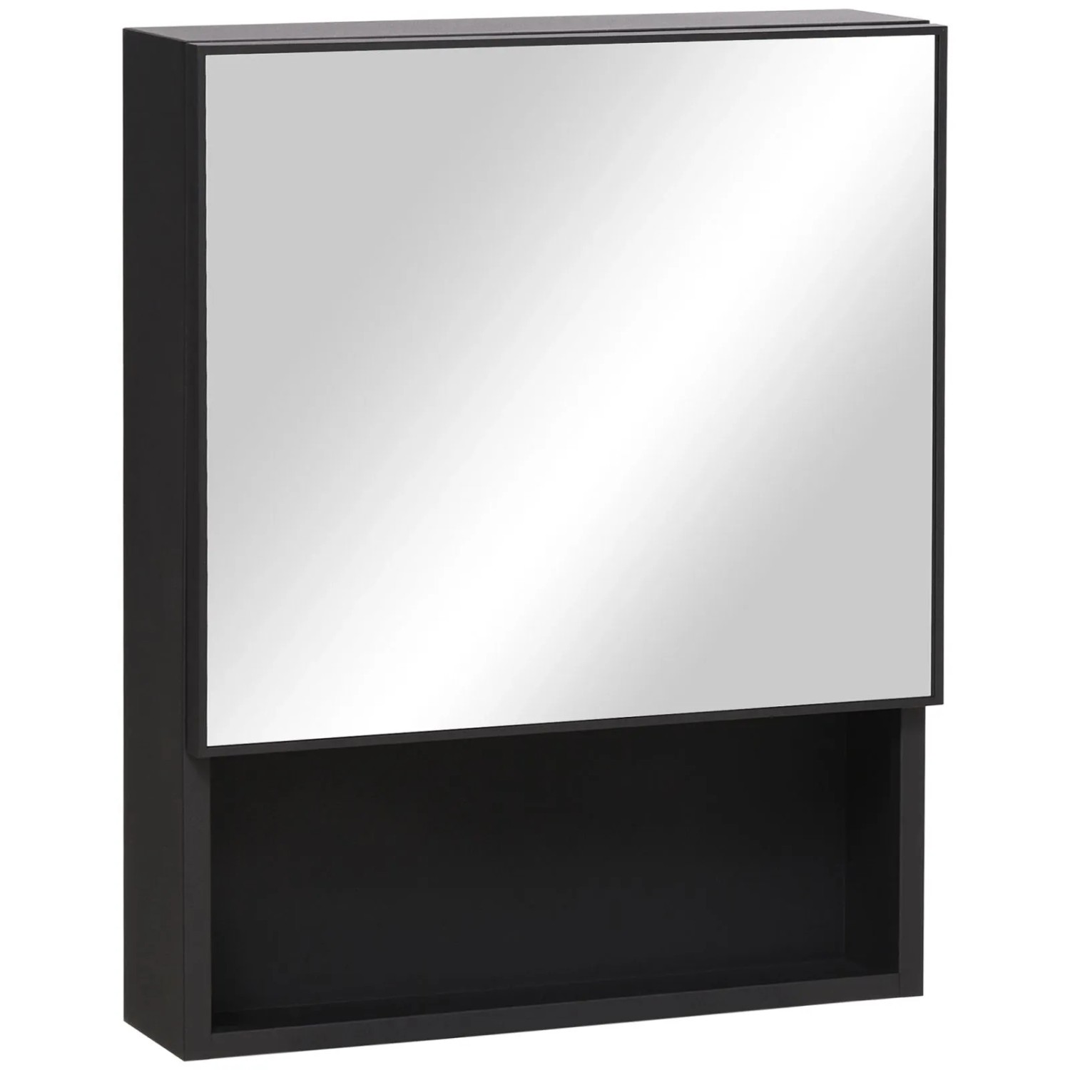 PXloue Spiegelschrank Hängeschrank 46 x 13 5 x 58 cm mit Glasregal für Bad