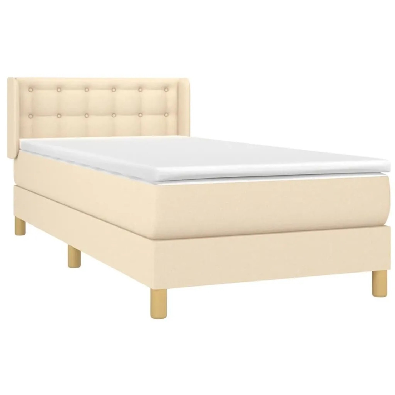 Thumbnail - vidaXL Boxspringbett mit Matratze Creme 80x200 cm Stoff 3130550