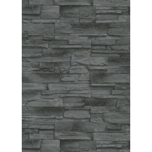 Erismann Vliestapete Stones Klein in Dunkelgrau mit Stein-Optik für ein modernes Wohnambiente.