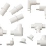 D-Line Kabelkanal Zubehör-Set, 13-teilig, weiß, für Kabelkanäle 16x8mm: Verbinder, Ecken, Endstücke, T-Stücke.