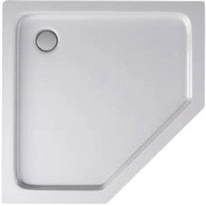 Fünfeckige, weiße Duschtasse 90x90 cm mit Ablaufgarnitur von Dein Bau Projekt.