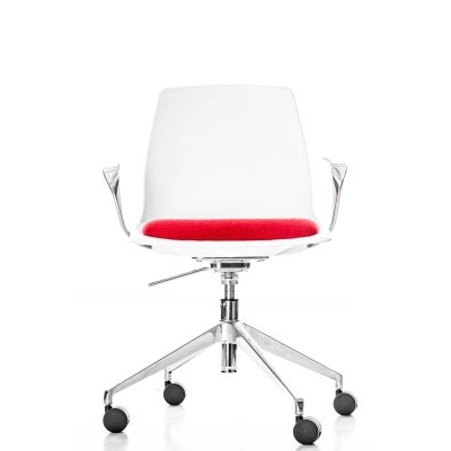 Jet-Line Ergonomischer Bürostuhl/Drehstuhl Charlotte Weiß-Rot Höhenverstell günstig online kaufen