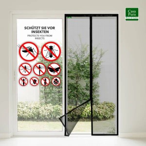 KARAT Fliegengitter Johnny, 80x220cm, mit Klettverschluss zur Klebemontage an einer Tür. Insektenschutz mit Gitter.