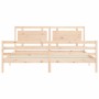 vidaXL Massivholzbett mit Kopfteil, Kiefernholz, Lattenrost, Bettrahmen für Schlafzimmer