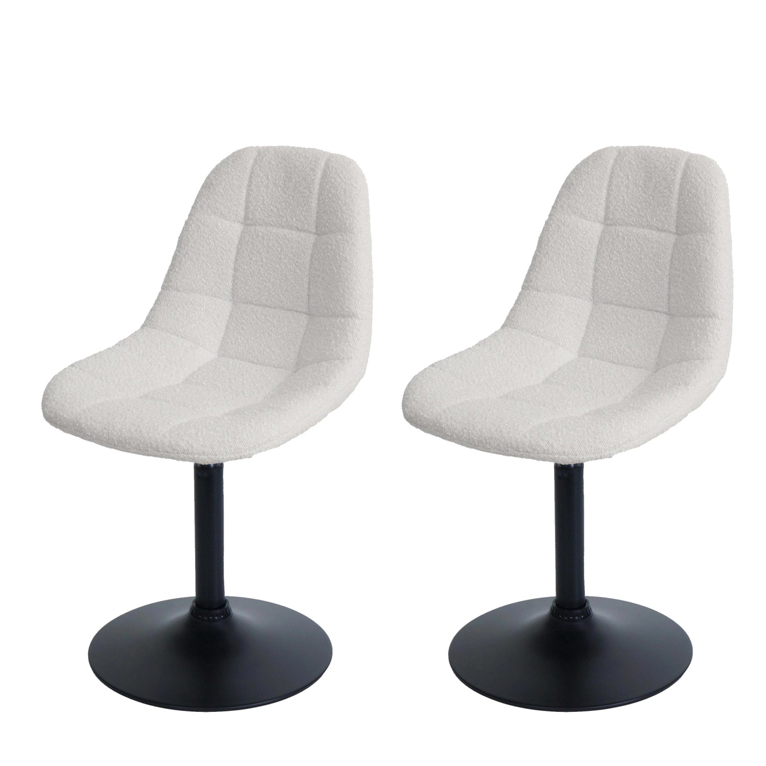 MCW Esszimmerstuhl A60 2er-Set Creme Stoff/Textil Boucle 450g/m² günstig online kaufen