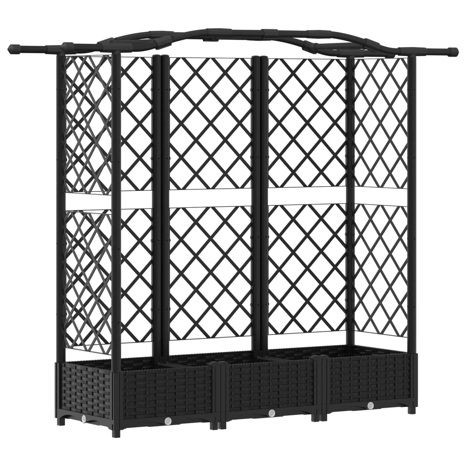 vidaXL Hochbeet mit Rankgitter und Dach Schwarz 163 x 40 x 126 cm PP 42032534