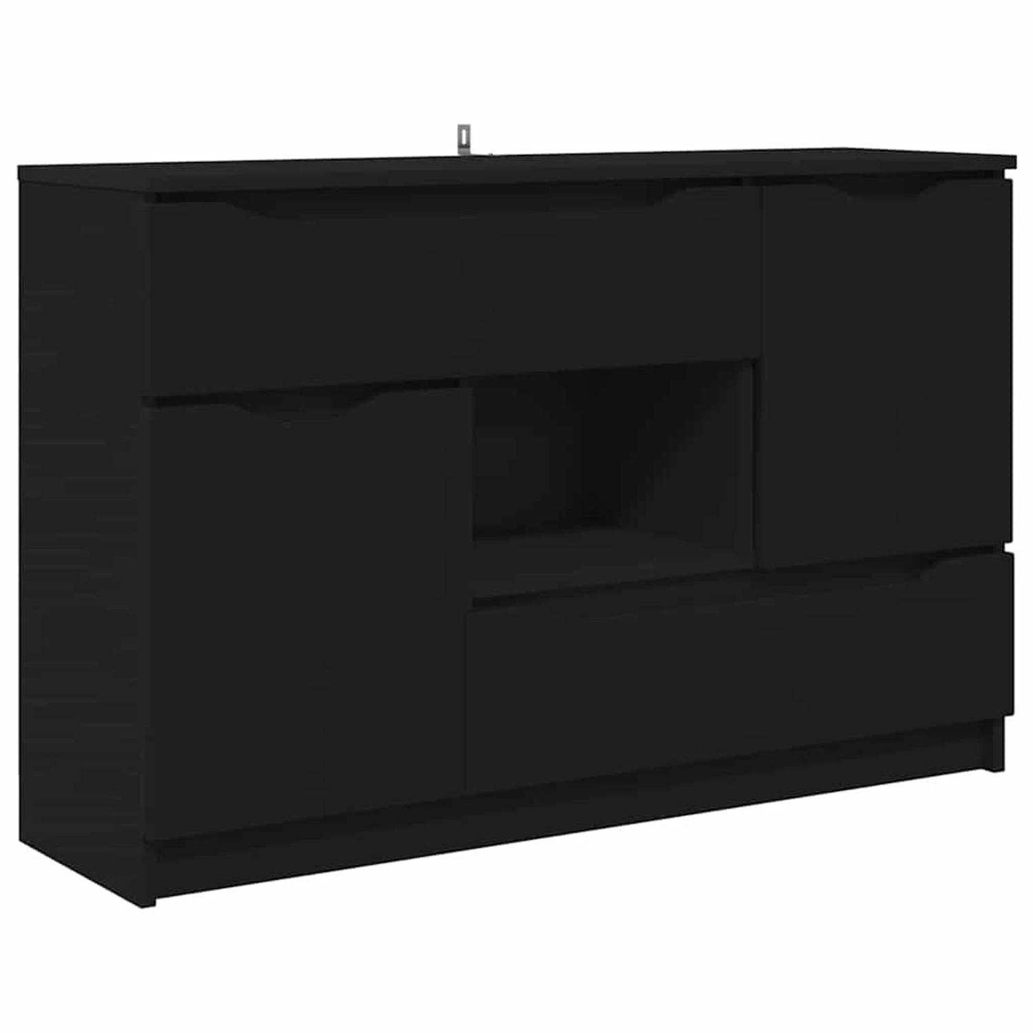 vidaXL Sideboard mit Schubladen Schwarz 100 x 30 x 65,6 Holzwerkstoff 88878 günstig online kaufen