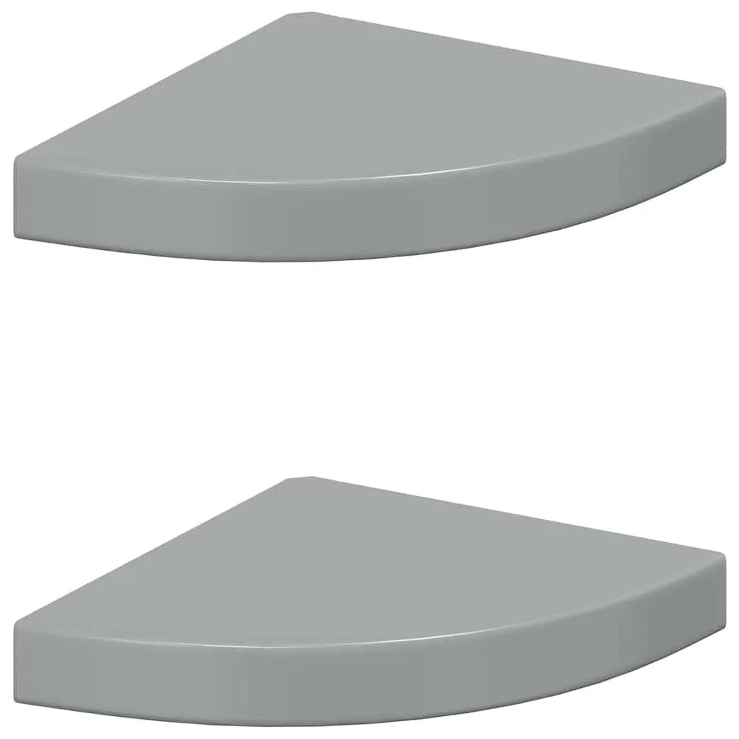 vidaXL Eck-Schweberegale 2 Stk Hochglanz-Grau 25x25x3,8 cm MDF 323893