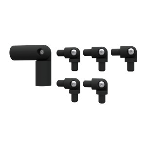Kordo Eckset für Geländer (Anthrazit): Verbinder für Handlauf und Stäbe, 90-180° Winkel.