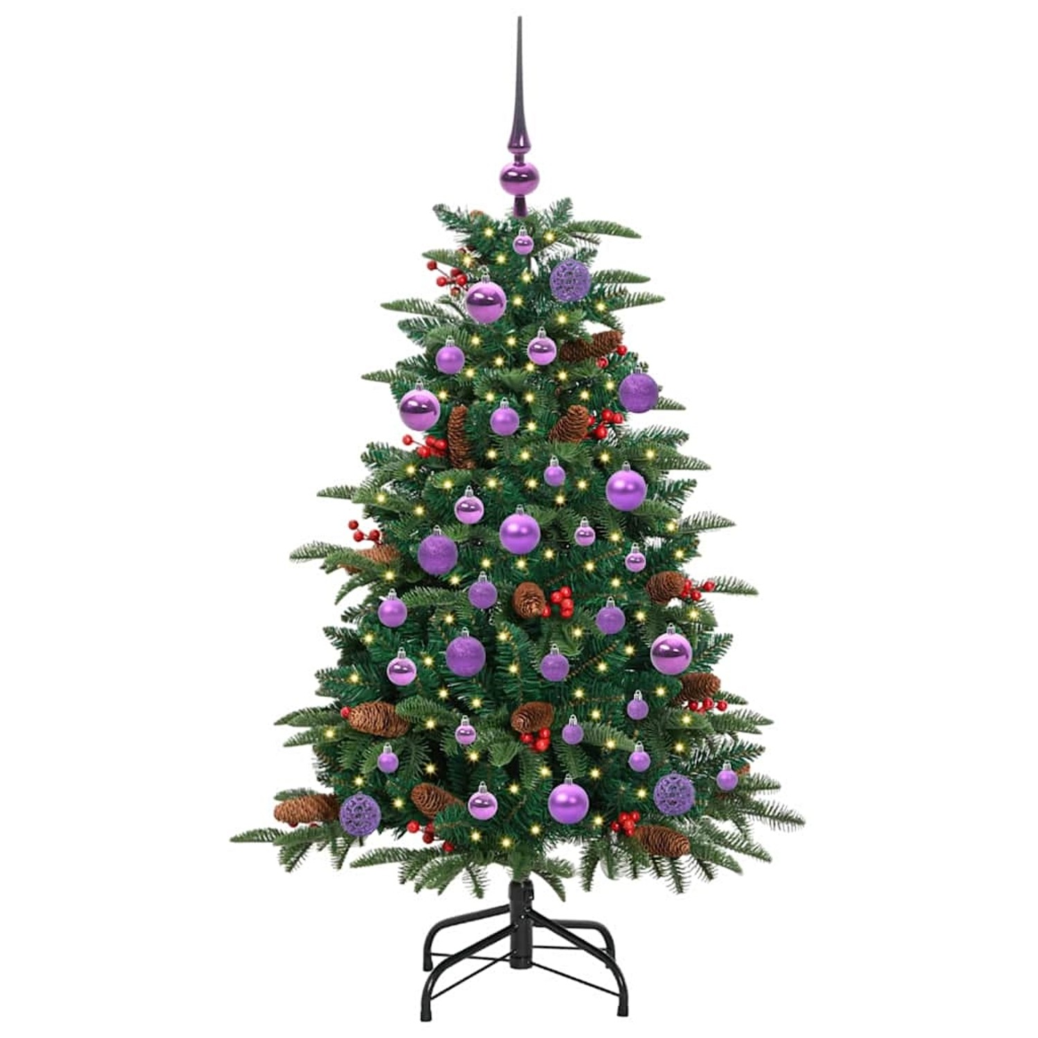 vidaXL Künstlicher Weihnachtsbaum mit 150 LEDs mit Ständer Grün 120 cm 3395538