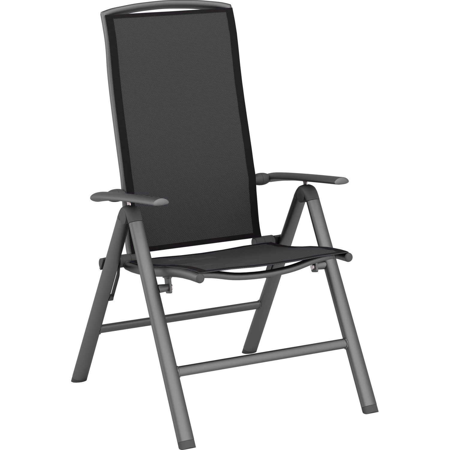 Klappsessel Welsby Textilen Aluminium Anthrazit-Grau