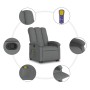 Dunkelgrauer vidaXL Massagesessel mit Aufstehhilfe, Relaxsessel mit Fernbedienung und Vibrationsmassage.