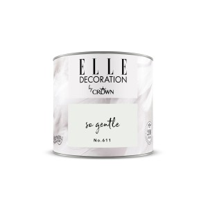 ELLE DECORATION by Crown Wandfarbe So Gentle No. 611, matte, hellgraue Farbe im Farbdose.