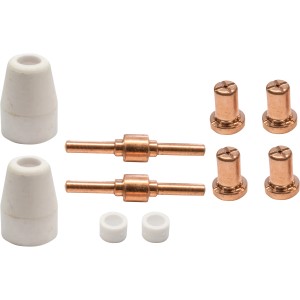 Güde Plasma Zubehör-Set, 10-teilig: Elektroden, Düsen und Ringe für Plasmaschneider.