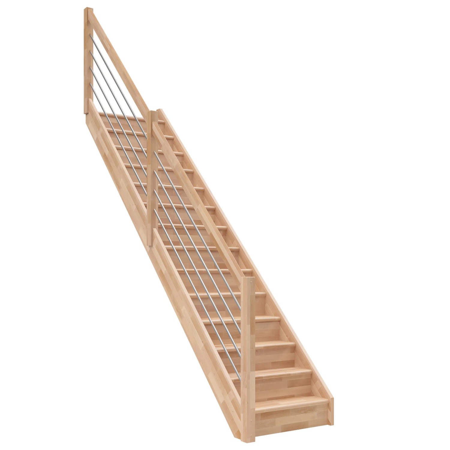 Dolle Raumspartreppe Paris Gerade Setzstufen Buche lackiert E-Geländer FSC®