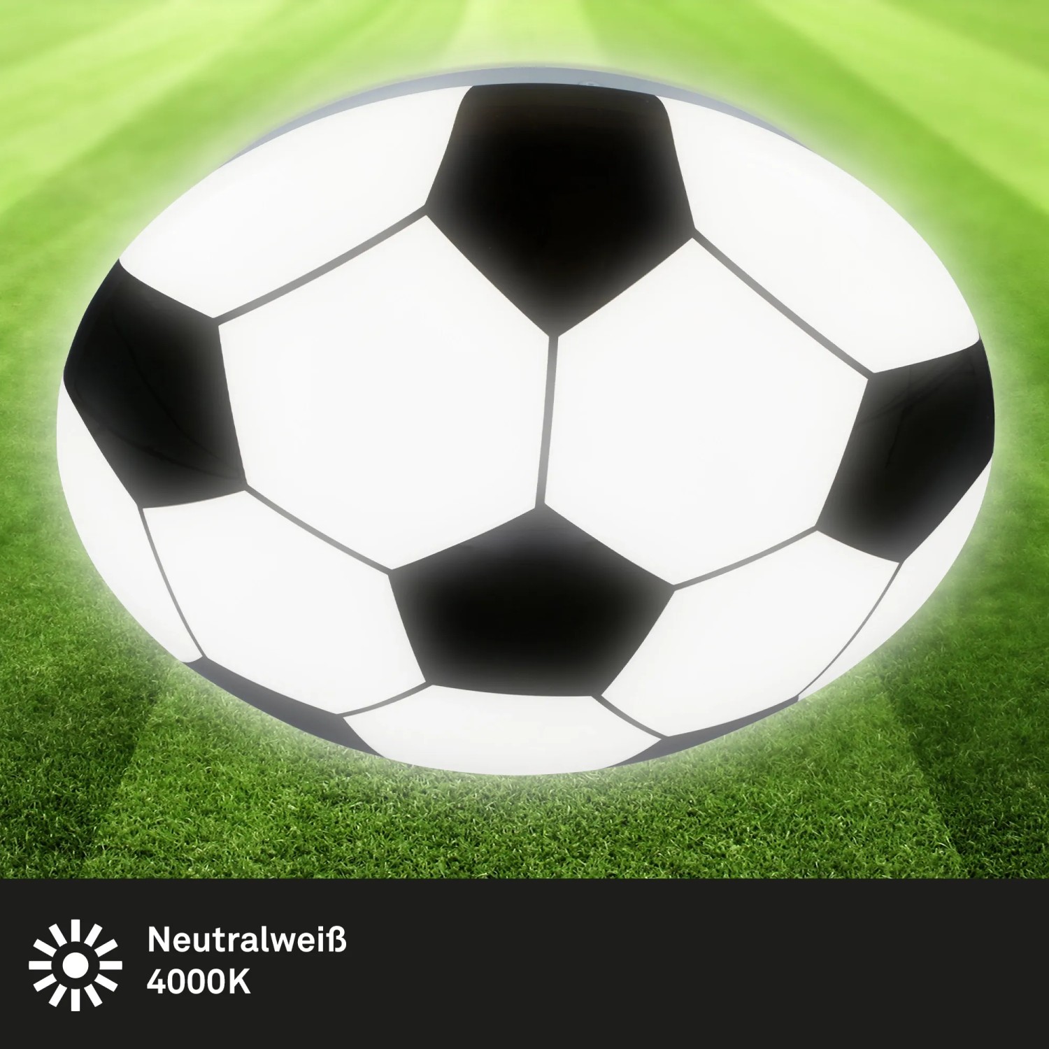 Brilo Fußball Leuchte: Deckenleuchte im Fußball Design mit neutralweißem Licht.