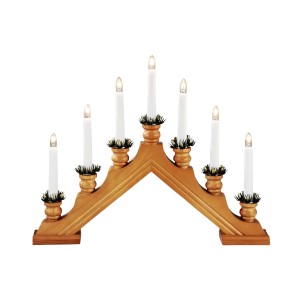 Konstsmide Schwibbogen aus Eiche mit 7 klaren Lichtern für stimmungsvolle Weihnachtsdeko.