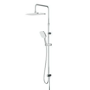 AM.PM Duschsystem Func, chromfarbenes Regenduschset mit Kopf- und Handbrause.