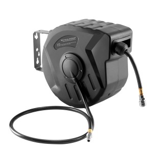 STAHLWERK Druckluft Schlauchtrommel mit 10M Schlauch und Aufrollautomatik.