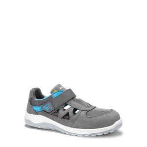 Elten Damen Sicherheitssandale Maddie Grey, S1P, Gr. 41. Grauer Arbeitsschuh mit Klettverschluss.