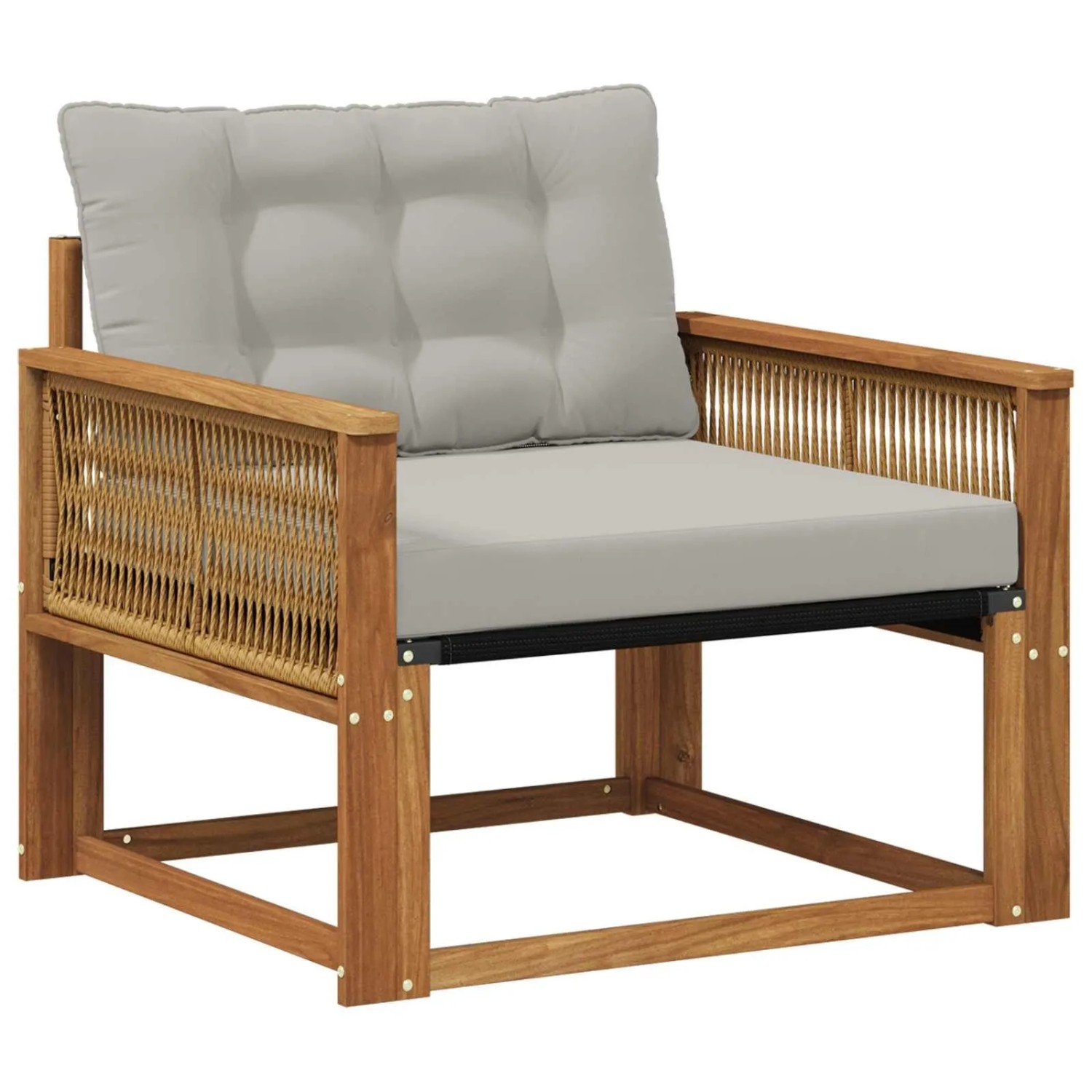vidaXL Outdoor-Sofagarnitur Massives Akazienholz und Textilene Natur 3438895