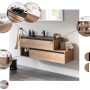 Fackelmann Waschtischunterschrank Vita, 100 cm, Eiche/Weiß, mit zwei Schubladen und griffloser Optik.