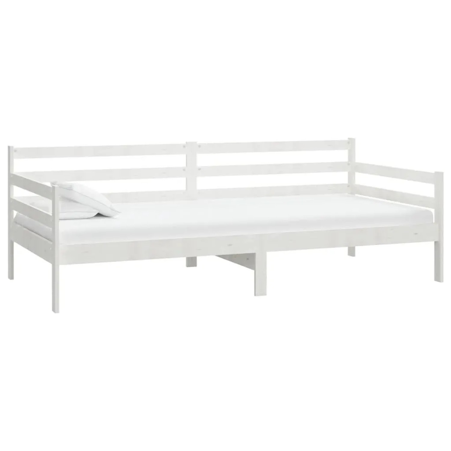 vidaXL Tagesbett mit Matratze 90x200 cm Weiß Kiefer Massivholz 3083595 günstig online kaufen