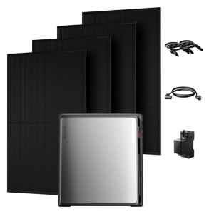EcoFlow STREAM Ultra X Balkonkraftwerk Set mit Stromspeicher, Stromzähler und 4 JA Solar Modulen.
