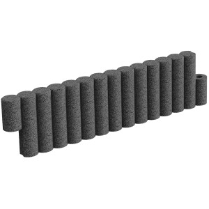 Terrasoft Beeteinfassung, schwarz, 27,5x100x8 cm, aus Gummigranulat für flexible Gartengestaltung.
