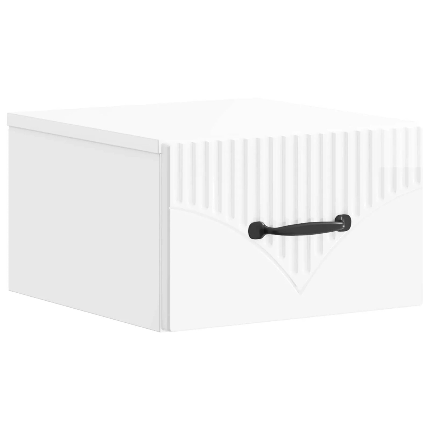 vidaXL Wandmontierter Nachttisch Hochglanz Weiß 34,5 x 33 x 20 cm 898943