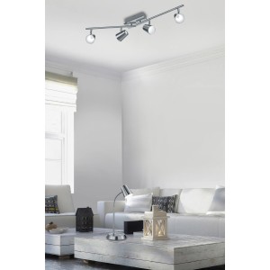 Trio LED Tischleuchte Narcos, Nickel matt, dimmbar, für Wohn- und Schlafbereich.