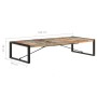 vidaXL Couchtisch (180x90x40 cm) aus Altholz massiv mit Stahlgestell.