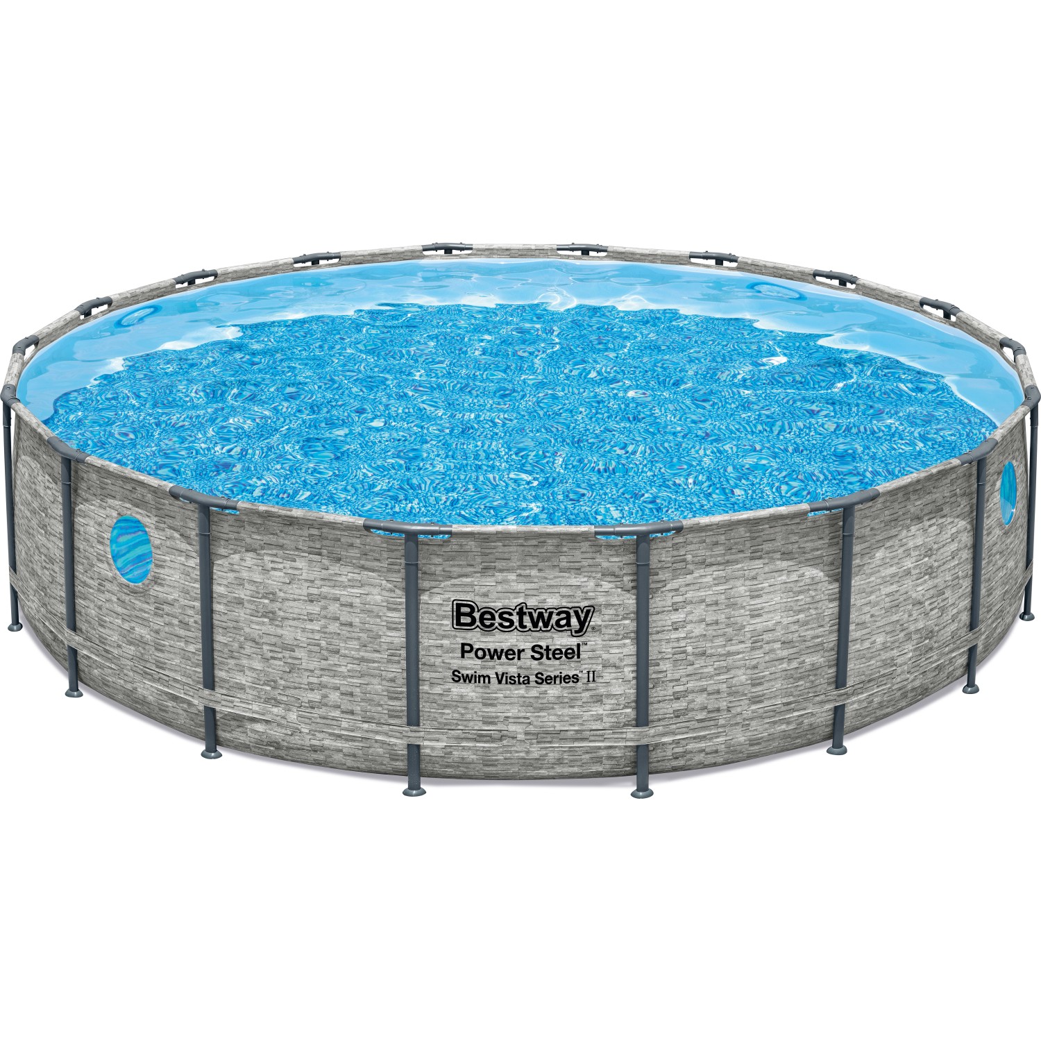 Bestway Stahlrahmenpool Set Power Steel Swim Vista Ø 549 cm x 122 cm Rund G günstig online kaufen