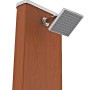 Gre Solardusche aus Aluminium in Holzoptik mit quadratischem Duschkopf.