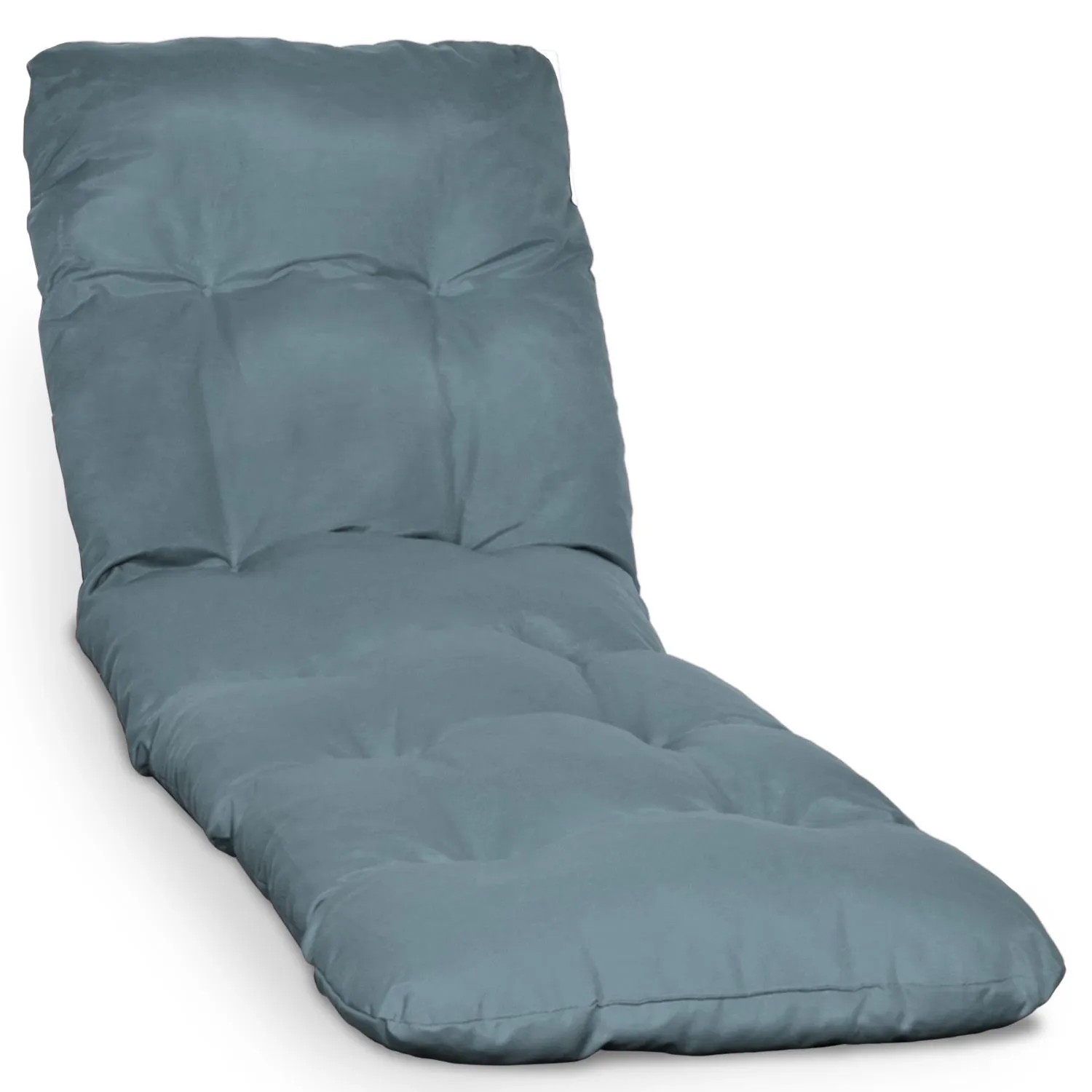 Beautissu Auflage Sonnenliege Deckchair Flair RL 190x60x8 cm Taubenblau