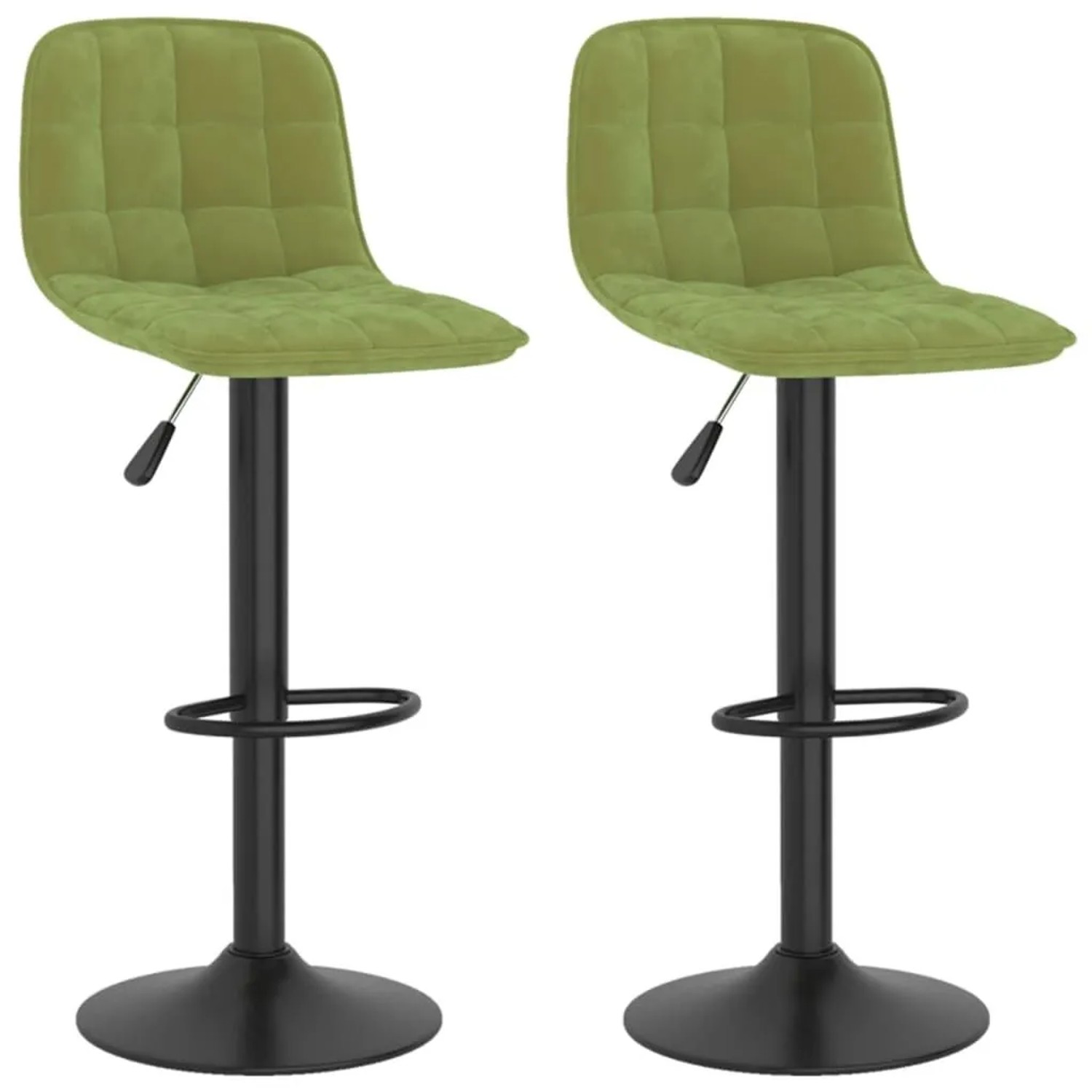 vidaXL Barhocker 2 Stk Hellgrün Samt 333993