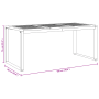 vidaXL 7-teiliges Garten-Esszimmer-Set aus Akazienholz und Metall, Abmessungen
