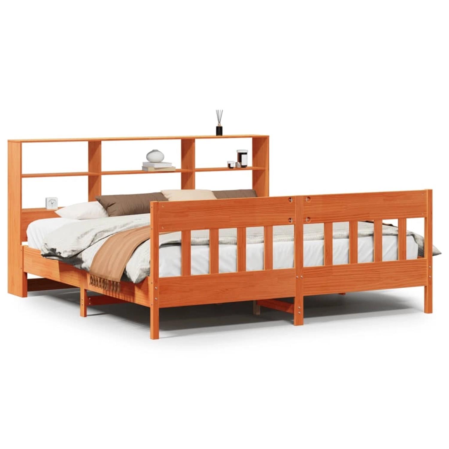 vidaXL Massivholzbett ohne Matratze Wachsbraun 200x200 Kiefernholz 3323211 günstig online kaufen