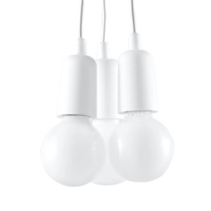 Weiße Sollux Lighting Hängeleuchte Diego 3: Moderne Lampe für Wohnzimmer, Kinderzimmer & Schlafzimmer.